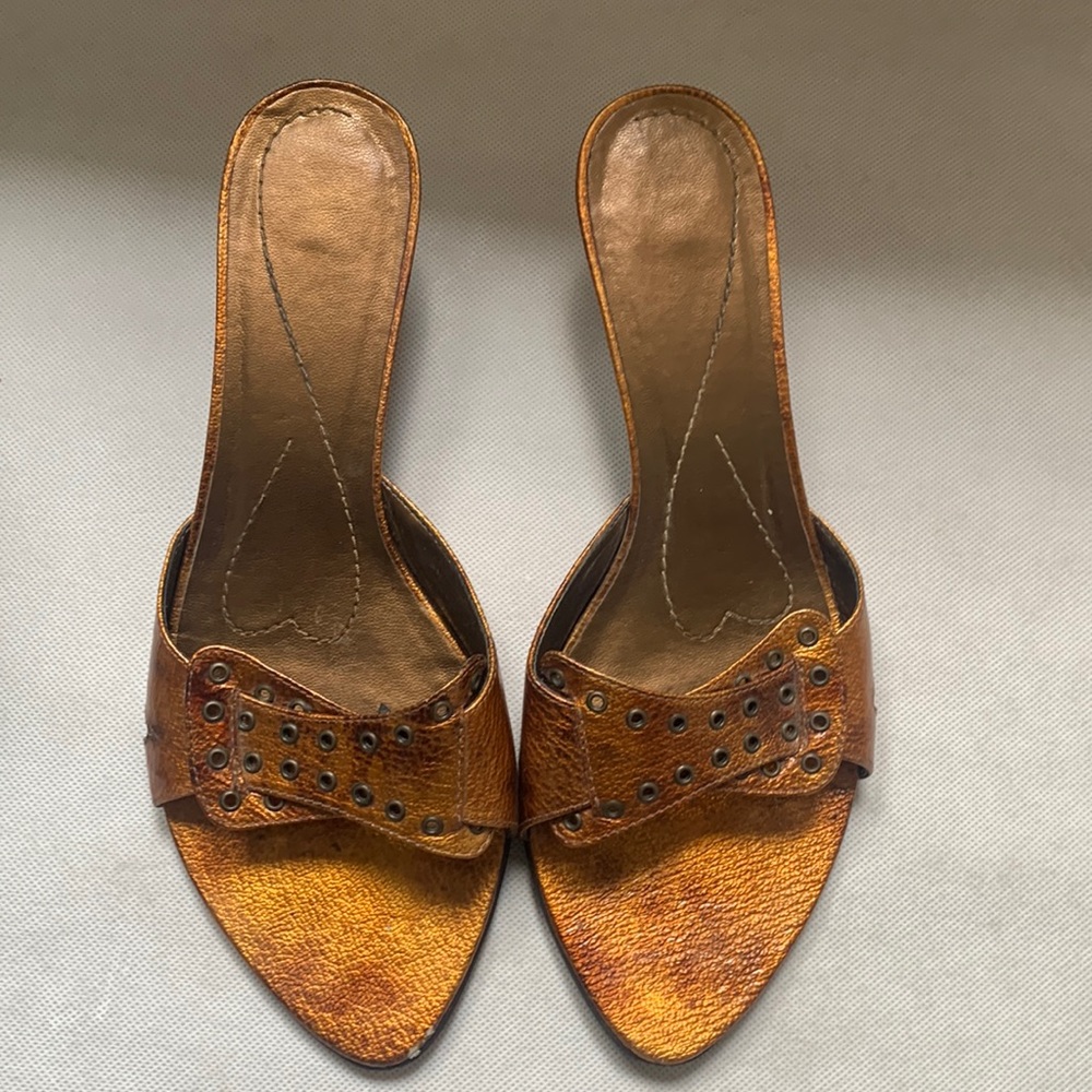 Kitten heel Copper slide size 40